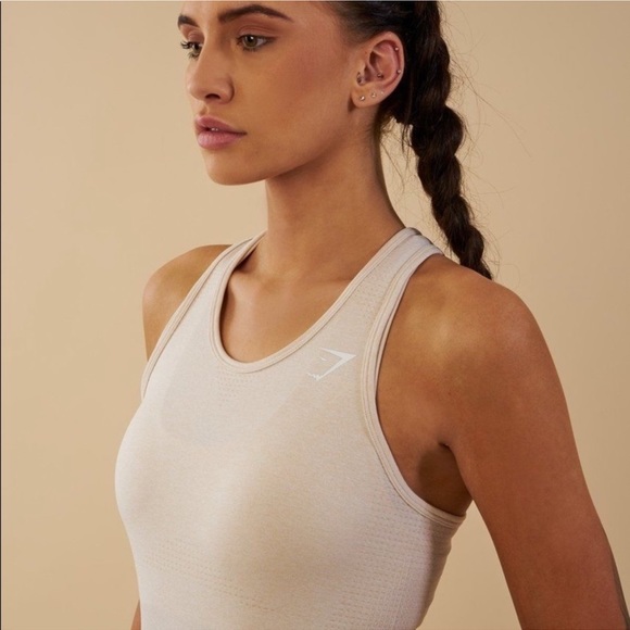 Gymshark Vital Seamless Vest, Sand/Tan Color, Size Large - Picture 2 of 10